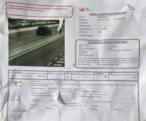 Notificación de sanción y prueba fotográfica para aprender cómo recurrir una multa de radar en la carretera EX-351