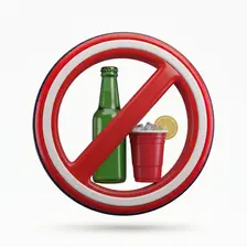 Icono 3D para anular multas por consumo de alcohol en la vía pública botellón y ordenanzas municipales