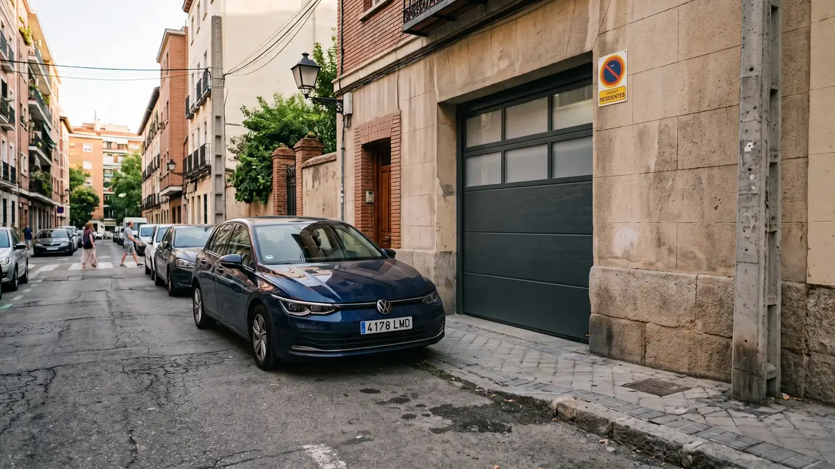 turismo frente a garaje particular al aparcar en mi vado debidamente senalizado