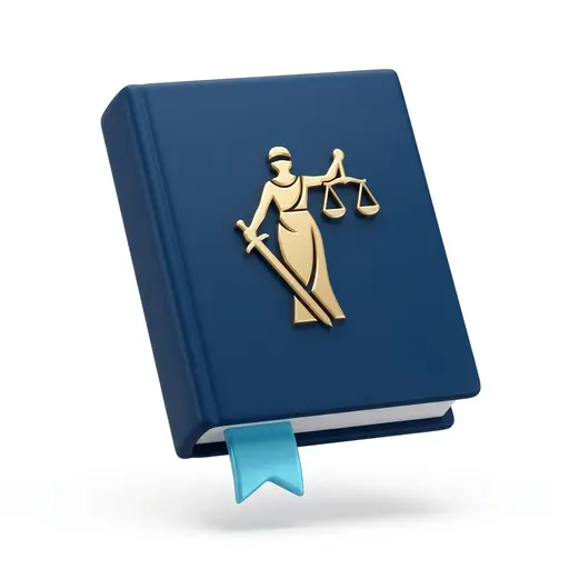 Ilustración 3D de un libro de leyes que acredita la garantía procedimental del Real Decreto 320/1994