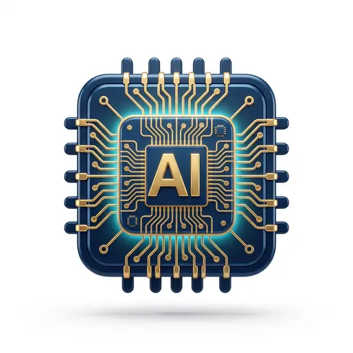 Ilustración 3D de un chip de inteligencia jurídica inmediata y tecnología legal para evaluar multas