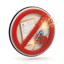 Icono 3D para recurrir multas de ordenanzas municipales por pirotecnia petardos o fuegos