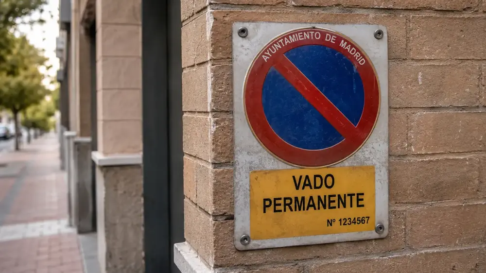 placa de vado permanente para comprobar si se puede aparcar en un vado propio