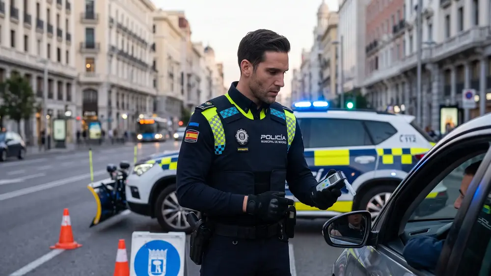 control de alcoholemia de la policia municipal de madrid en avenida urbana